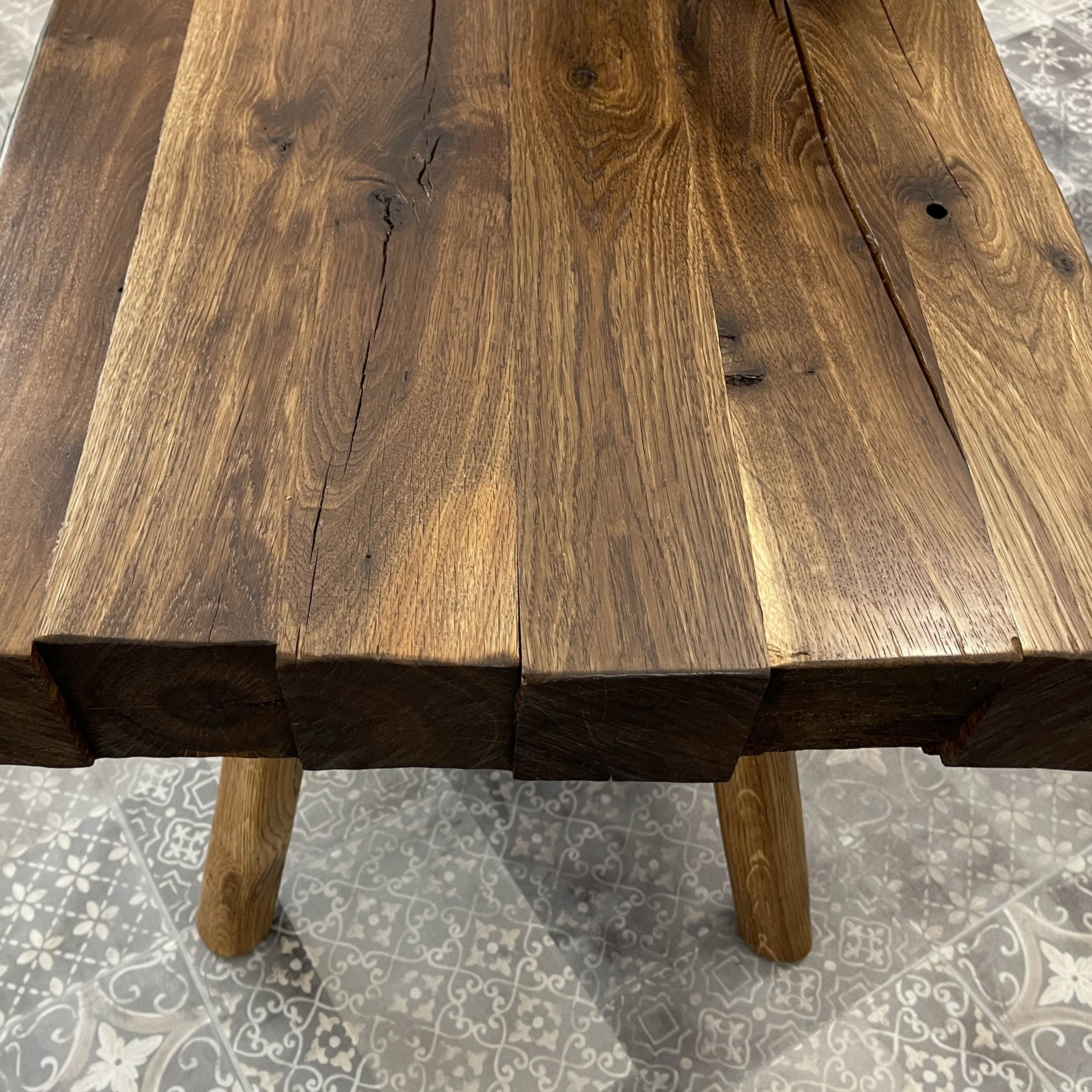 Couchtisch Eichenholz Balken antik edel dunkelbraun