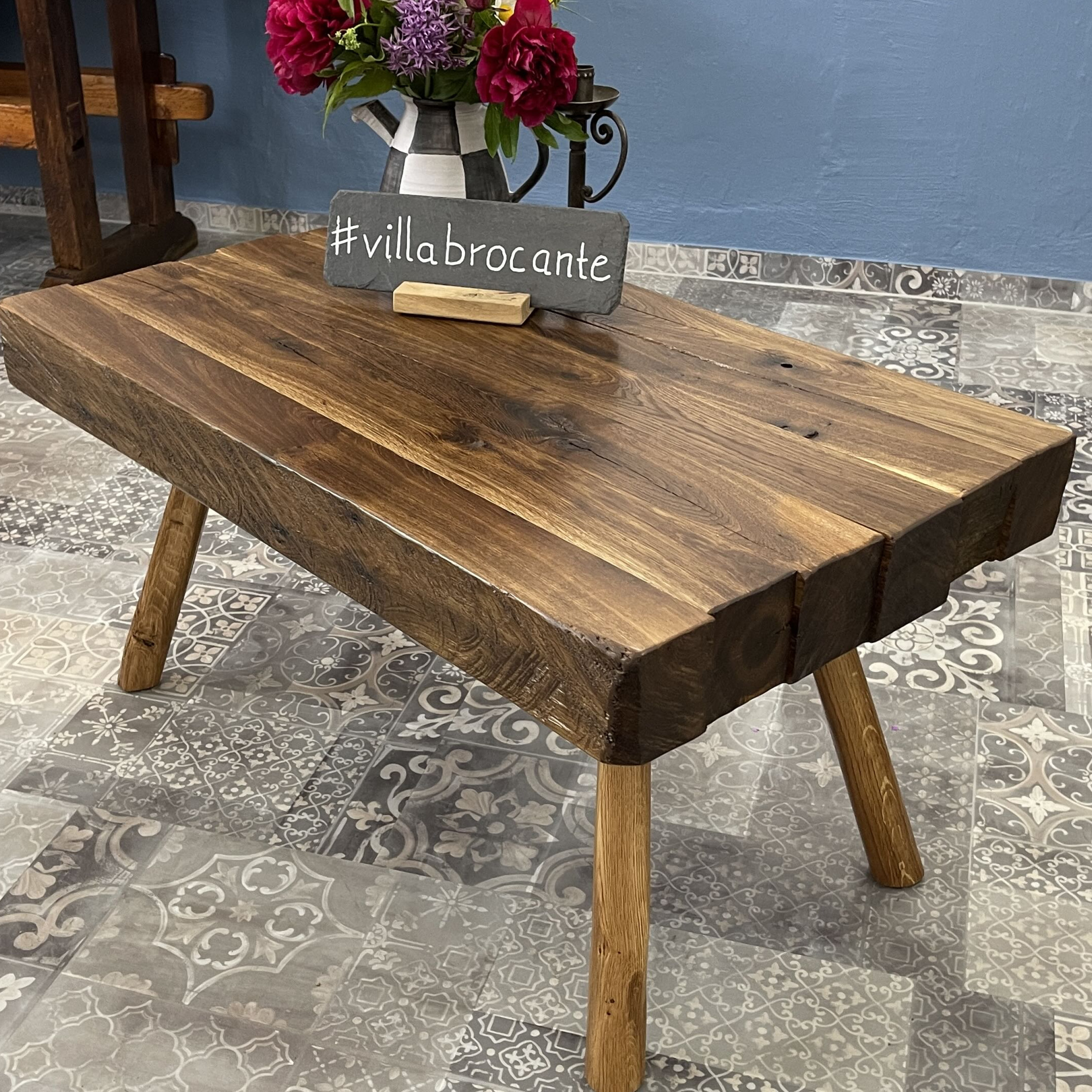 Couchtisch Massivholz Mooreiche Balken Leipzig