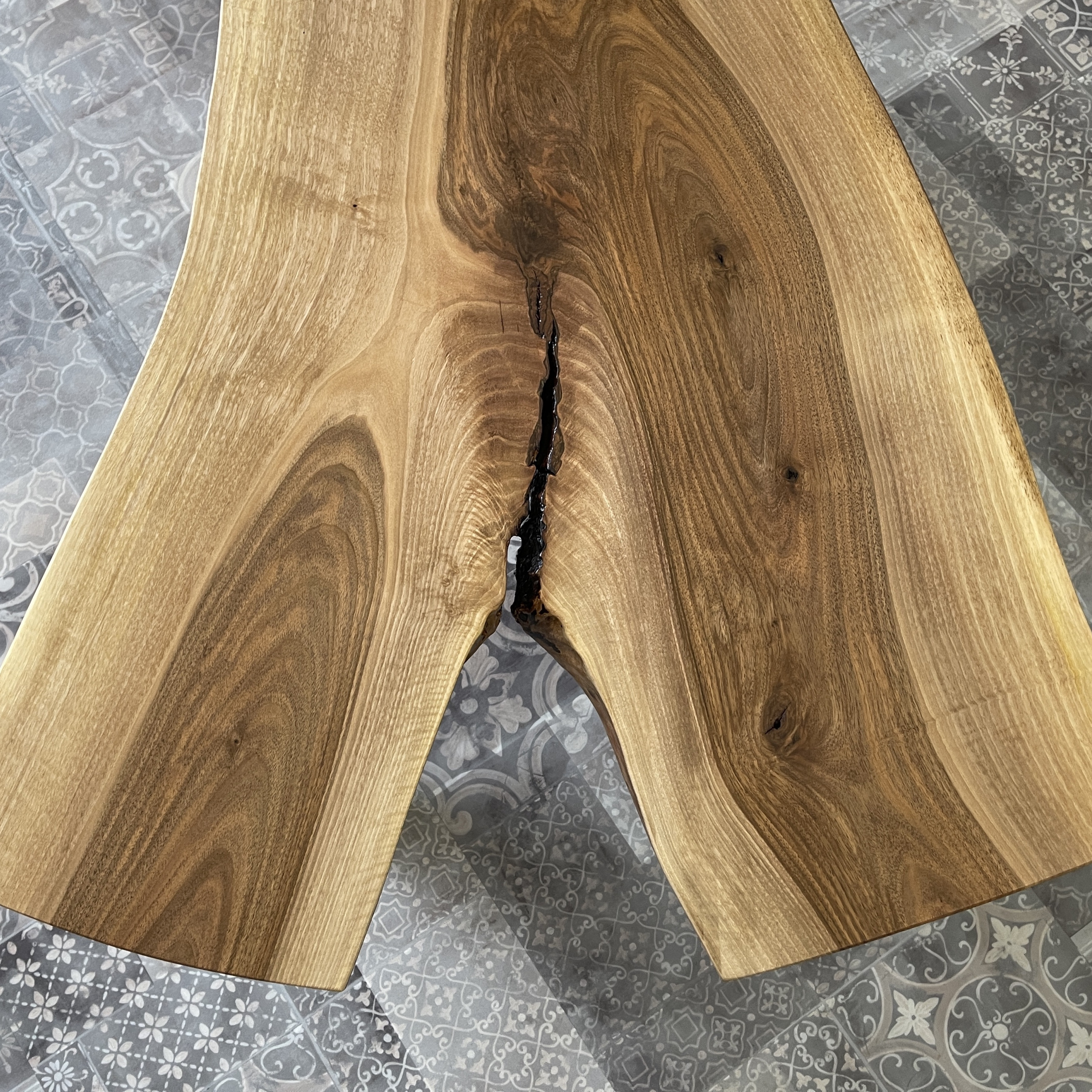 Couchtisch Nussbaum Holz Leipzig Unikat Design Natur Stil