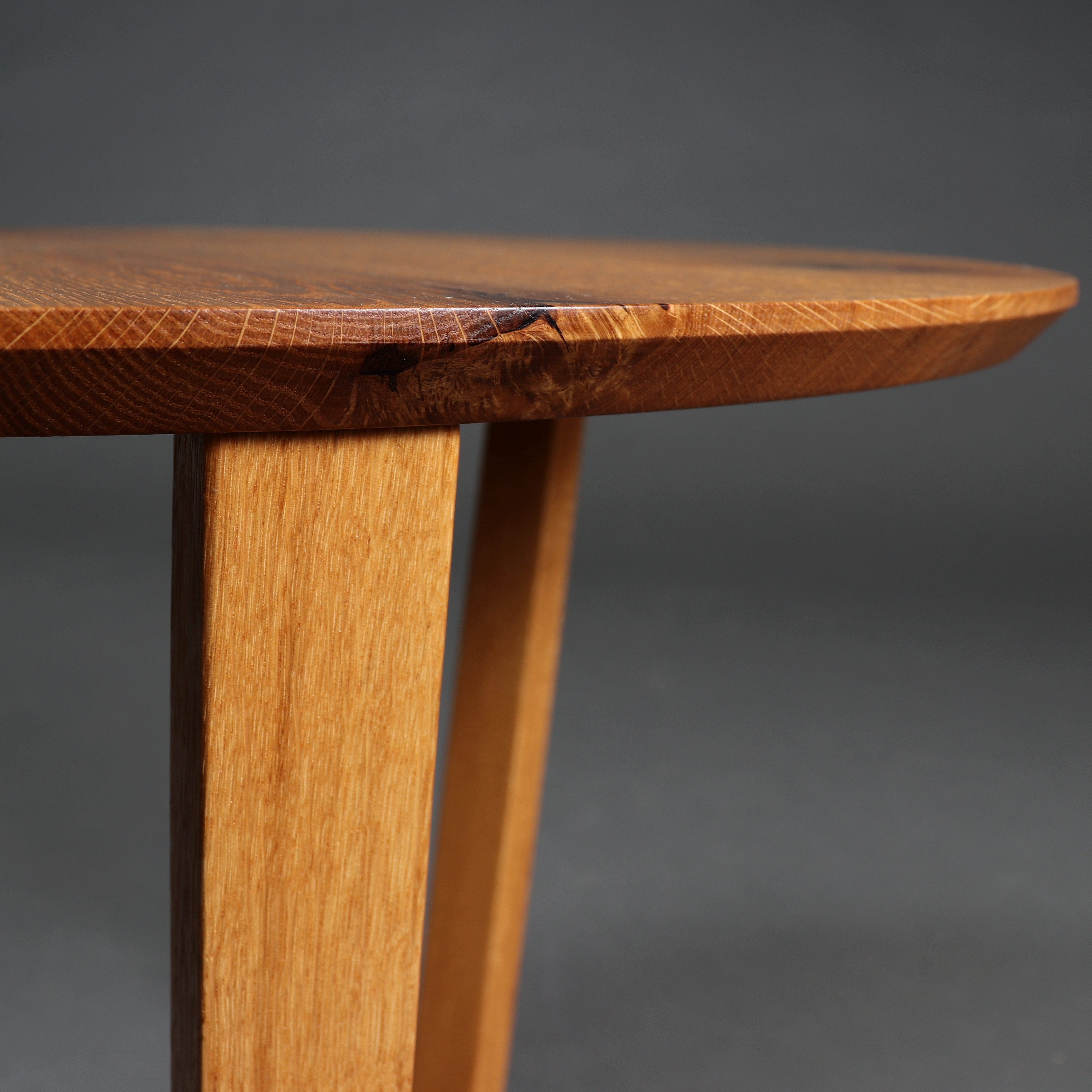 Couchtisch rund Holz schweizer Kante Maßanfertigung Eiche Set