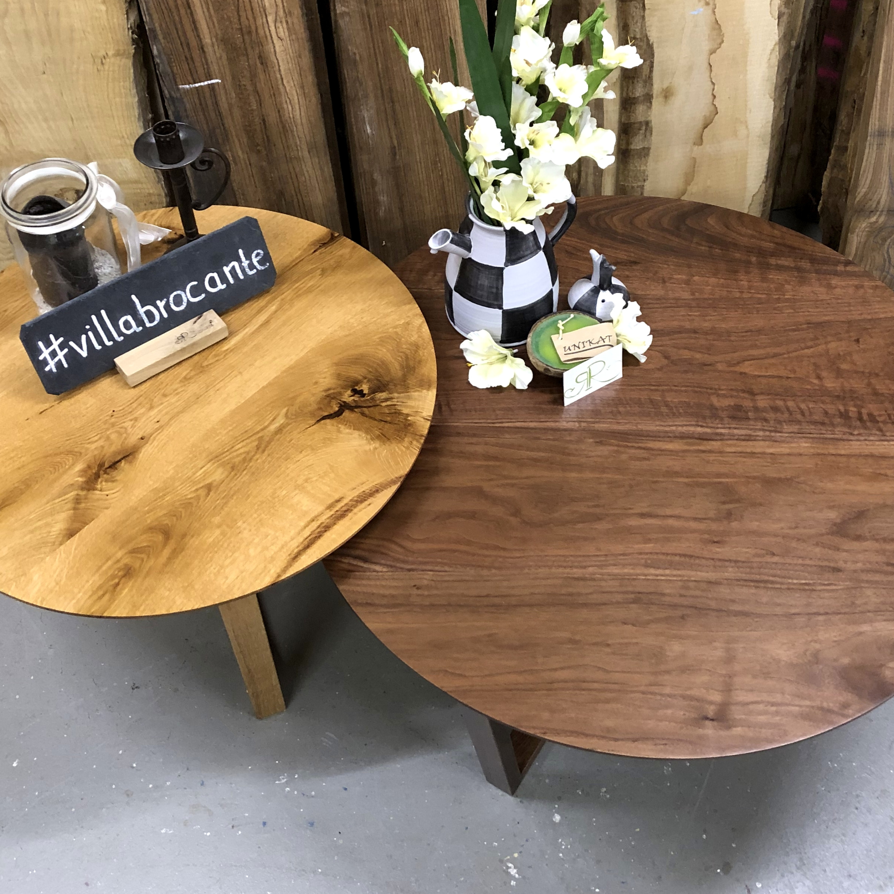 Couchtisch Paar Maßanfertigung Set Eiche Leipzig Nussbaum