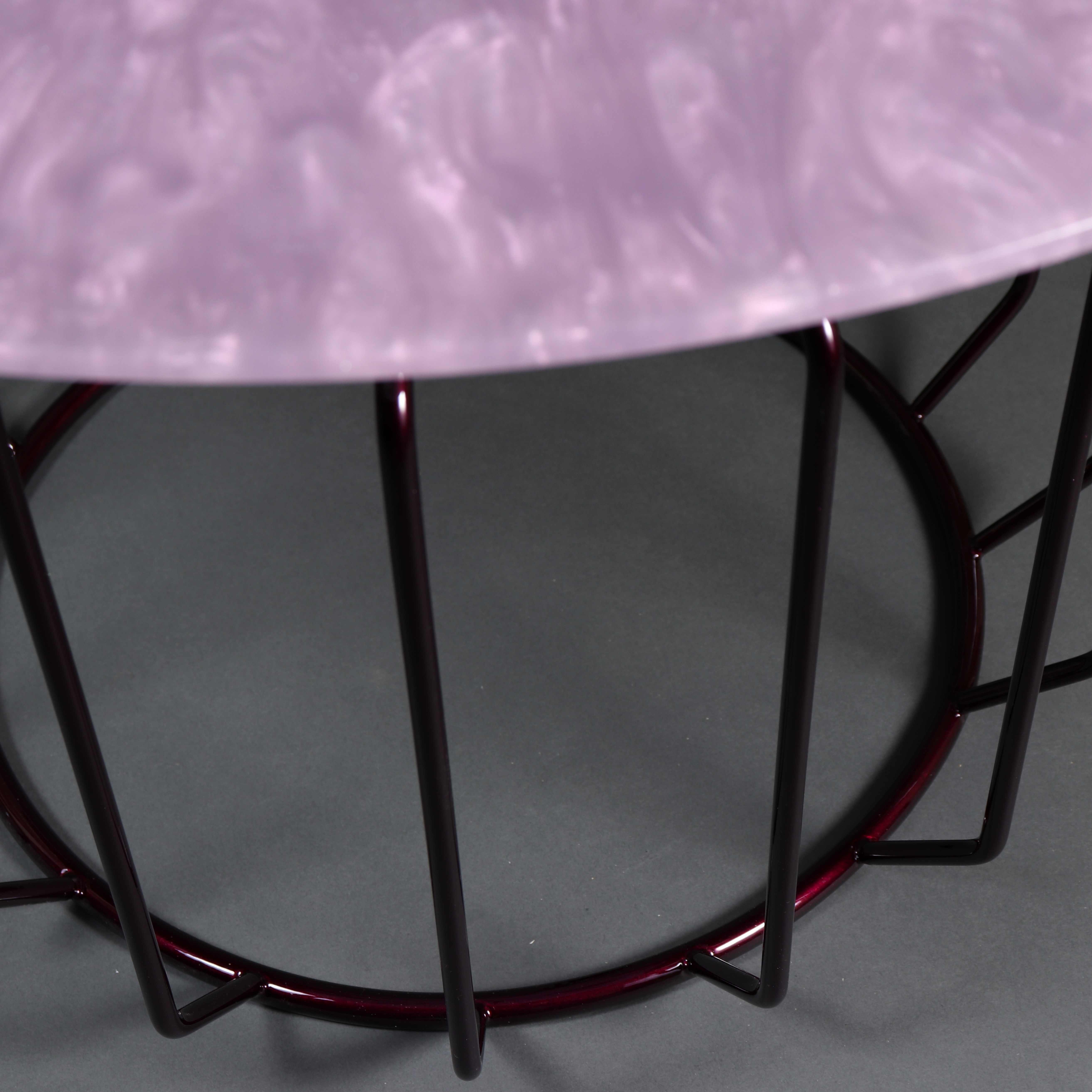 Couchtisch elegant edel Holz Epoxidharz rund Flieder