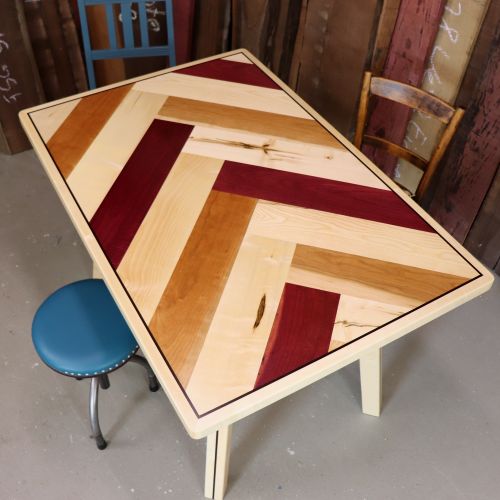 Esstisch bunt Massivholz Unikat Kirsche Ahorn Esche individuell