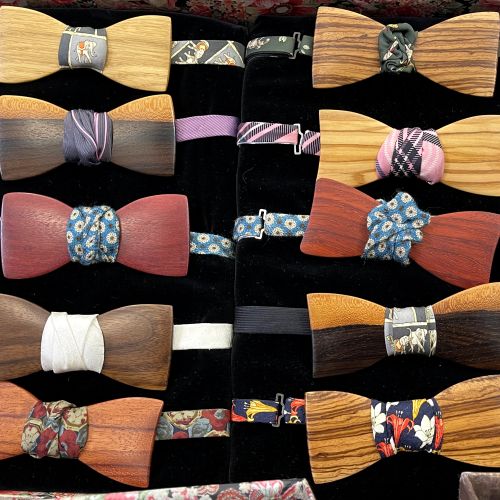 Holzfliege bunt woodfly Edelholz Seidenstoff Accessoire Herren Anzug
