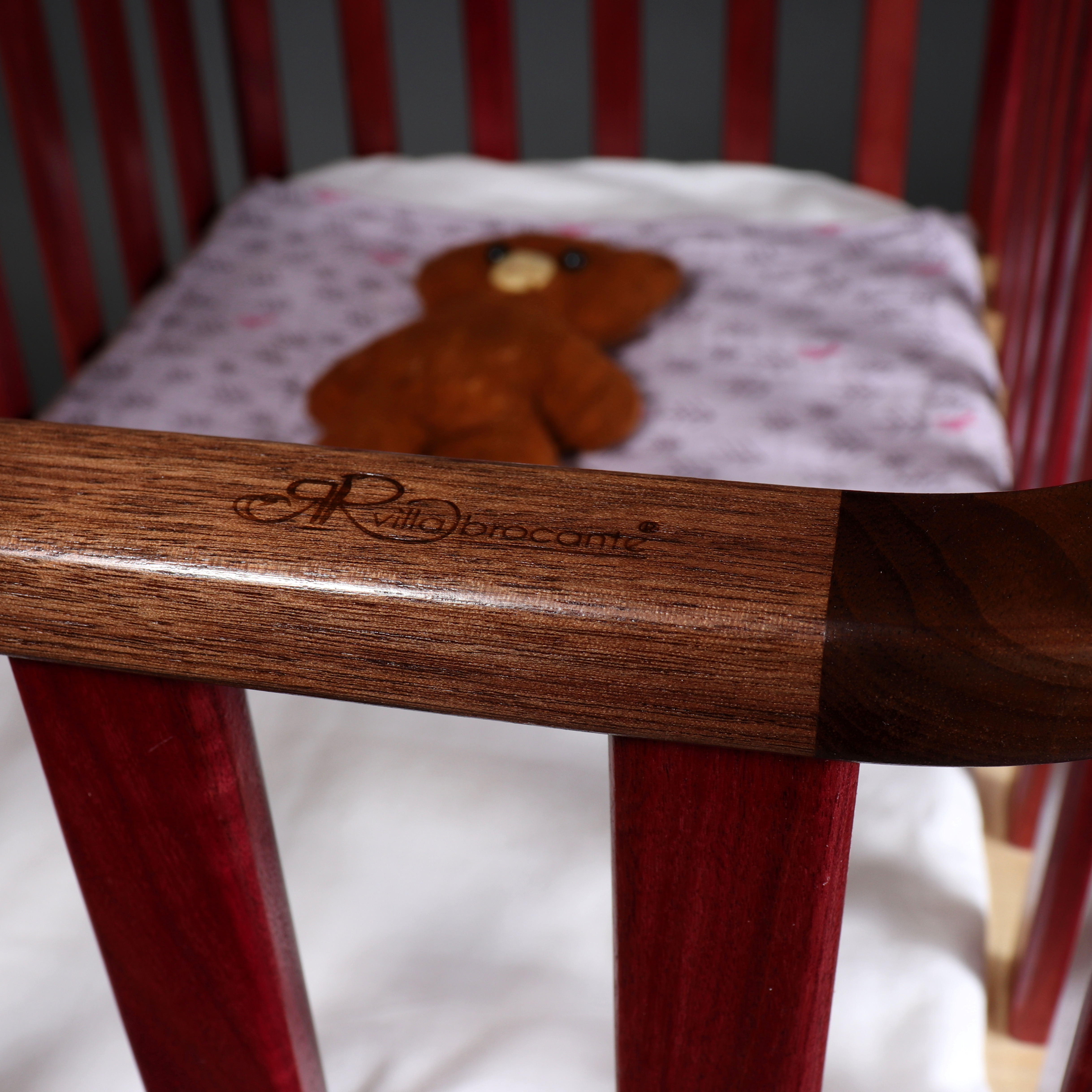 Stubenwagen Krippe Babybett Holzstreben bunt Leipzig 75x45