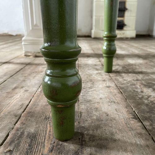 Küchentisch shabby chic Loft grün Eiche Massivholz