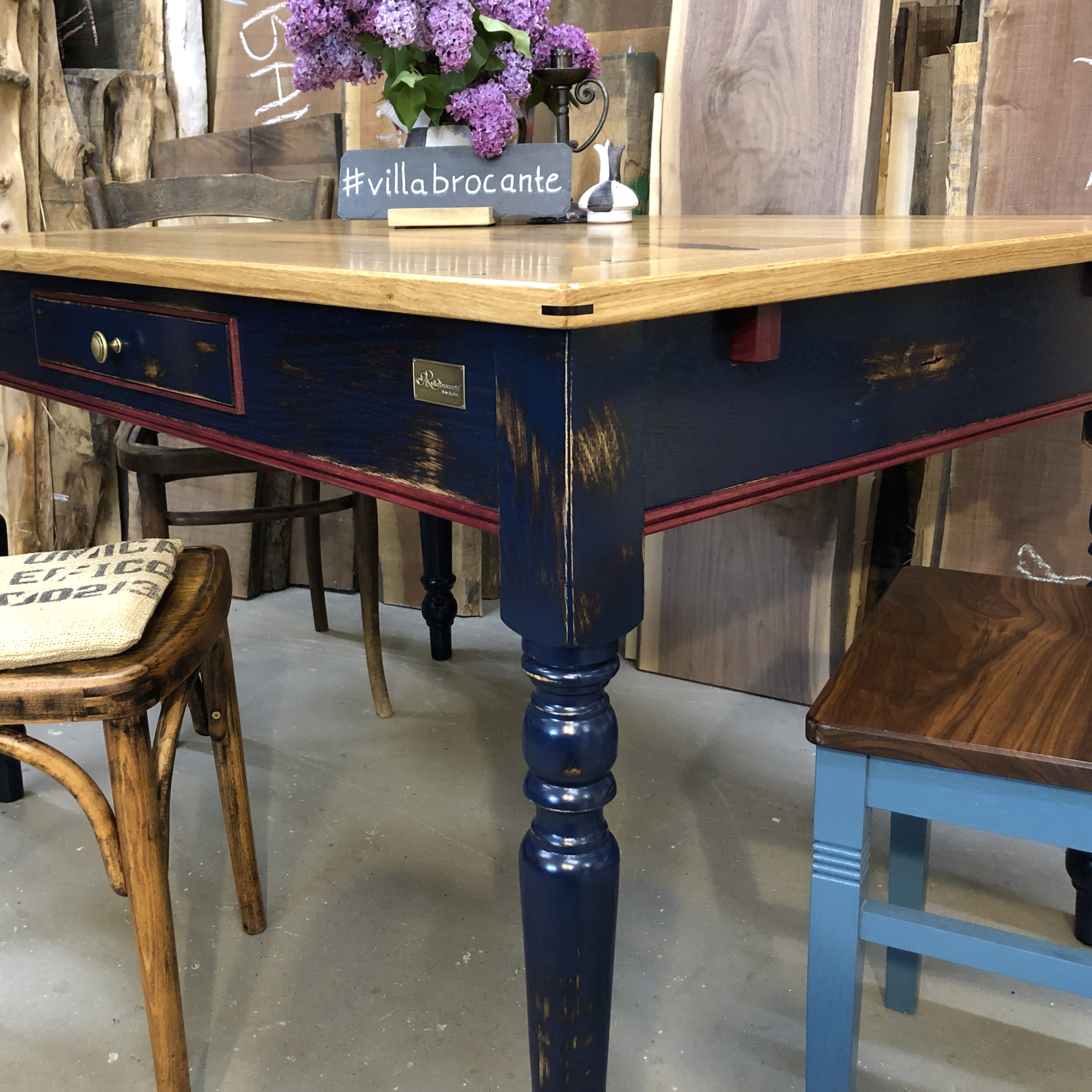 Küchentisch Eiche antik Landhaus Maßanfertigung Massivholz villa brocante