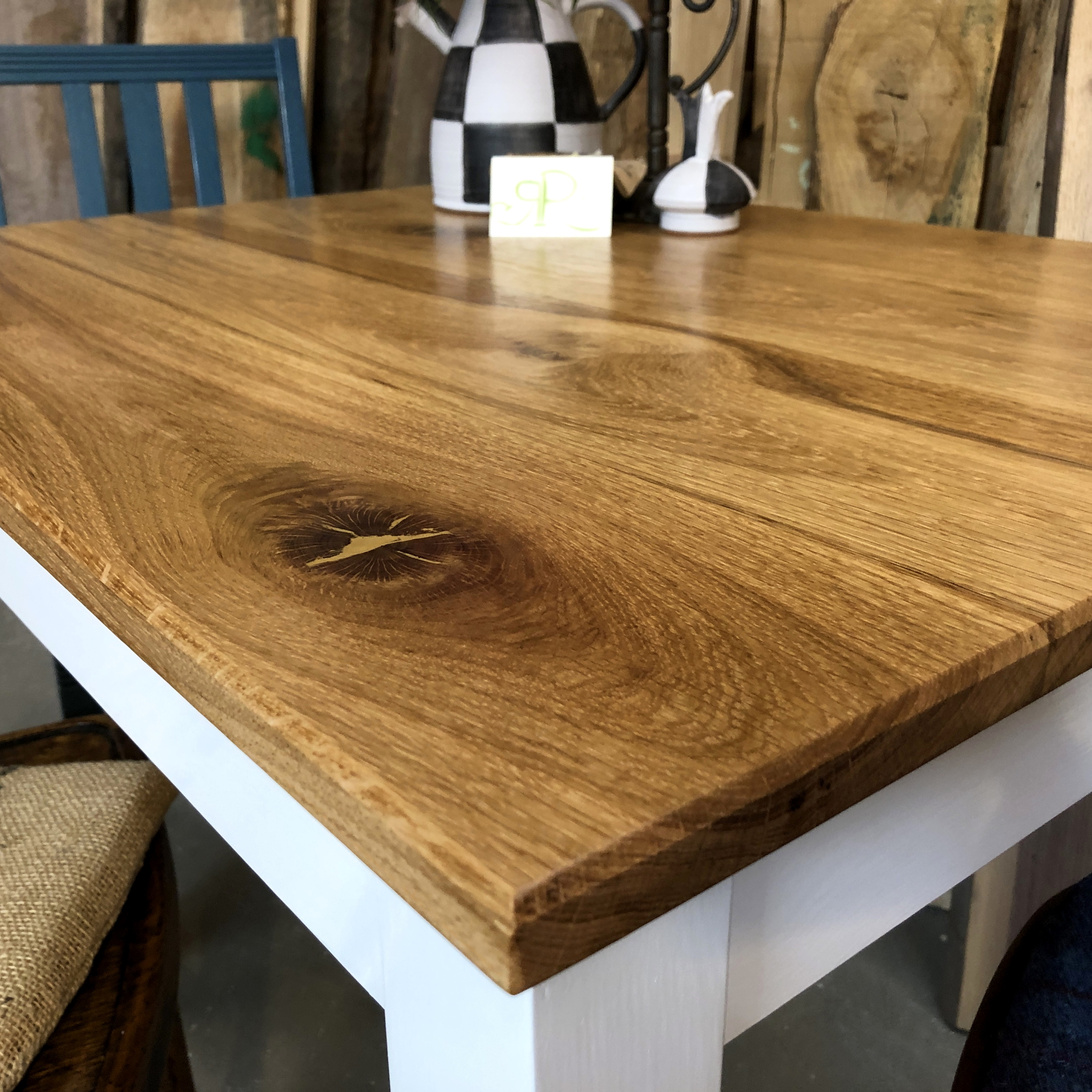 Küchentisch klein Wildeiche 80x60 Holz individuell Natur Esstisch Handarbeit
