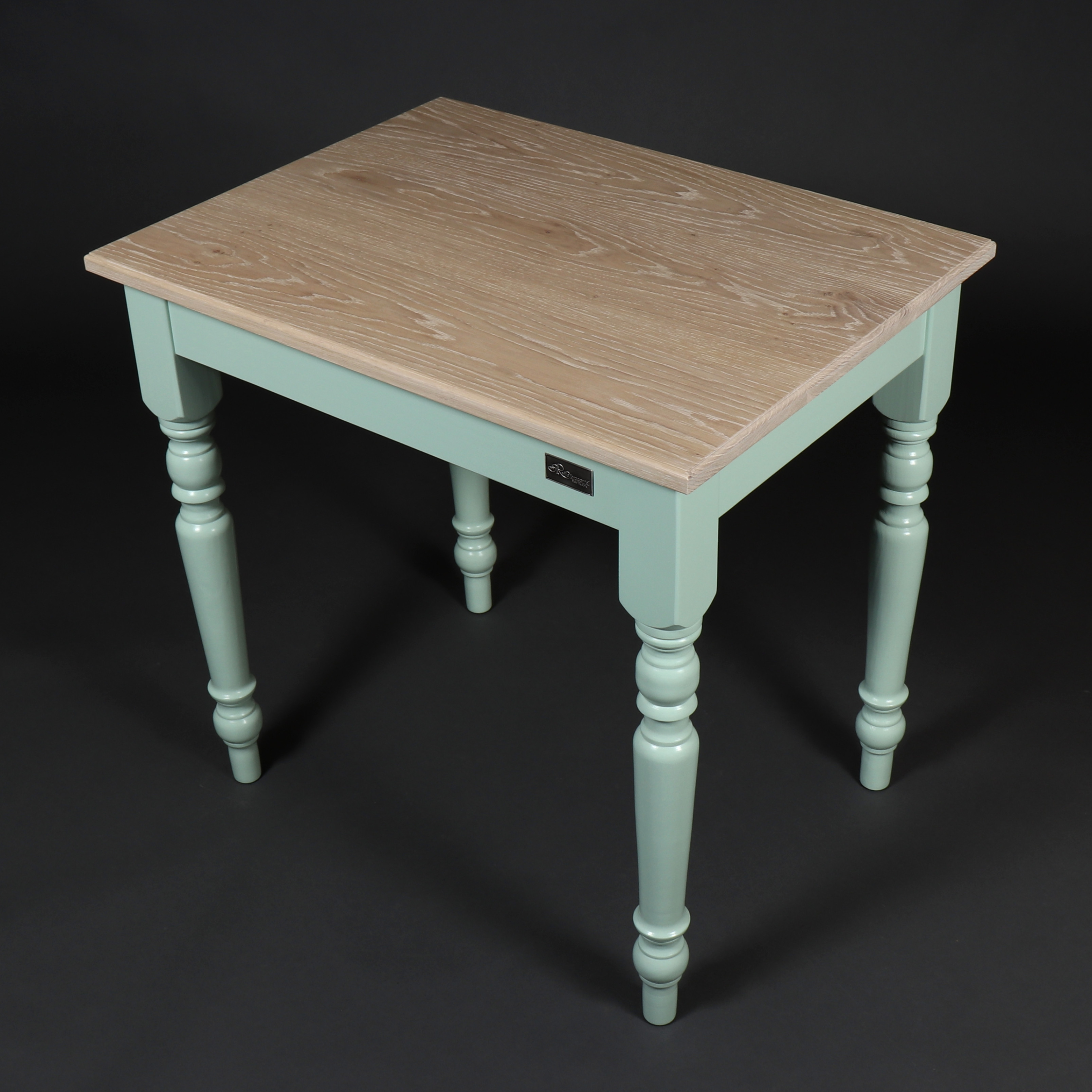 Küchentisch Eichenholz mint Loft vintage weiß edel klein Design
