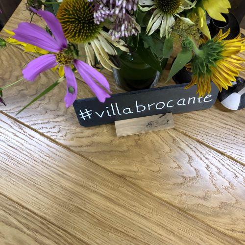 Küchentisch Holz Eiche Platte massiv gerillt villa-brocante Marke antik