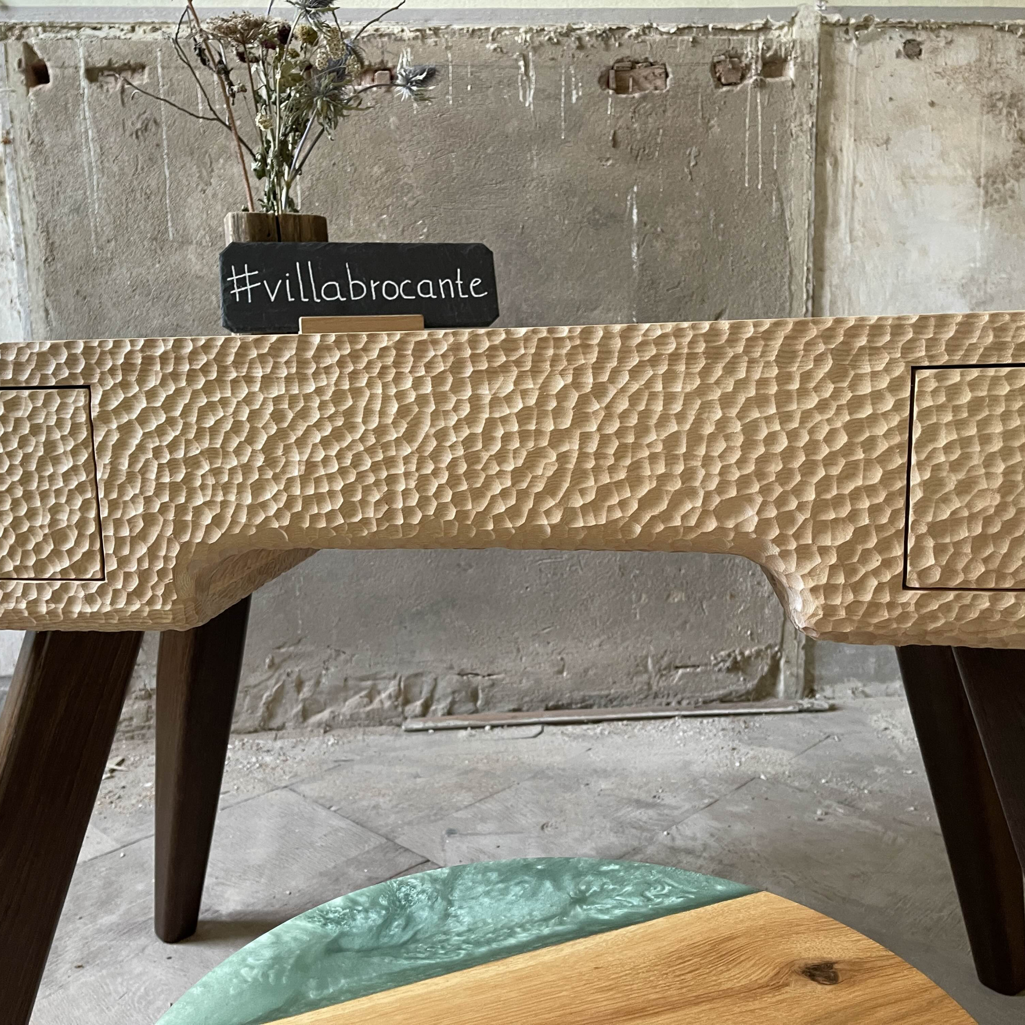 Schreibtisch hell Holz weiß Struktur edel Designer Möbel