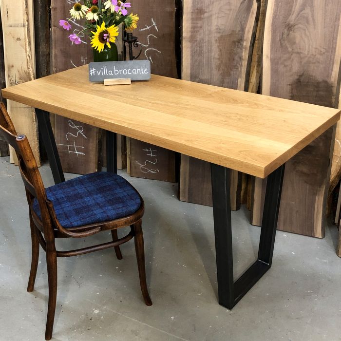 Schreibtisch Industrie Look modern Stil Stahl braun schwarz Holz