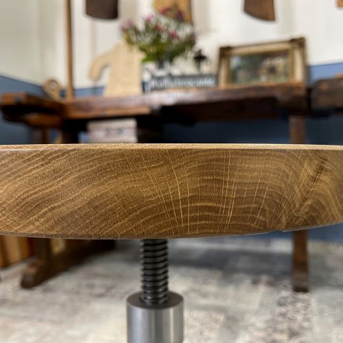Arzthocker rund drehbar höhenverstellbar massiv Holz Eiche Leipzig